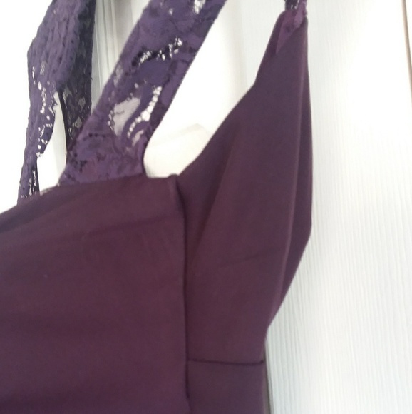 Plum Dress with Lace Back - Picture 7 of 8
